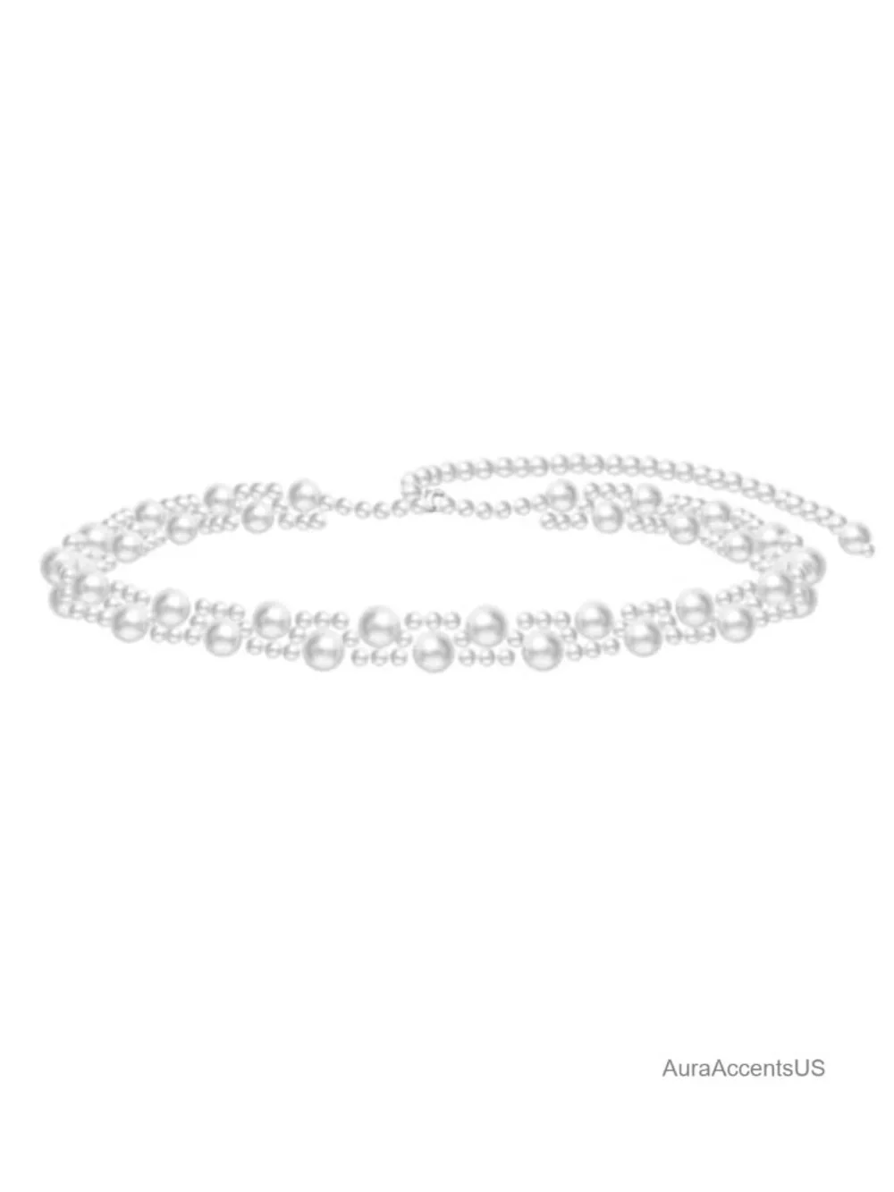 Faux Pearl Adjustable Waist Belt Chain Double Layer Body Chain